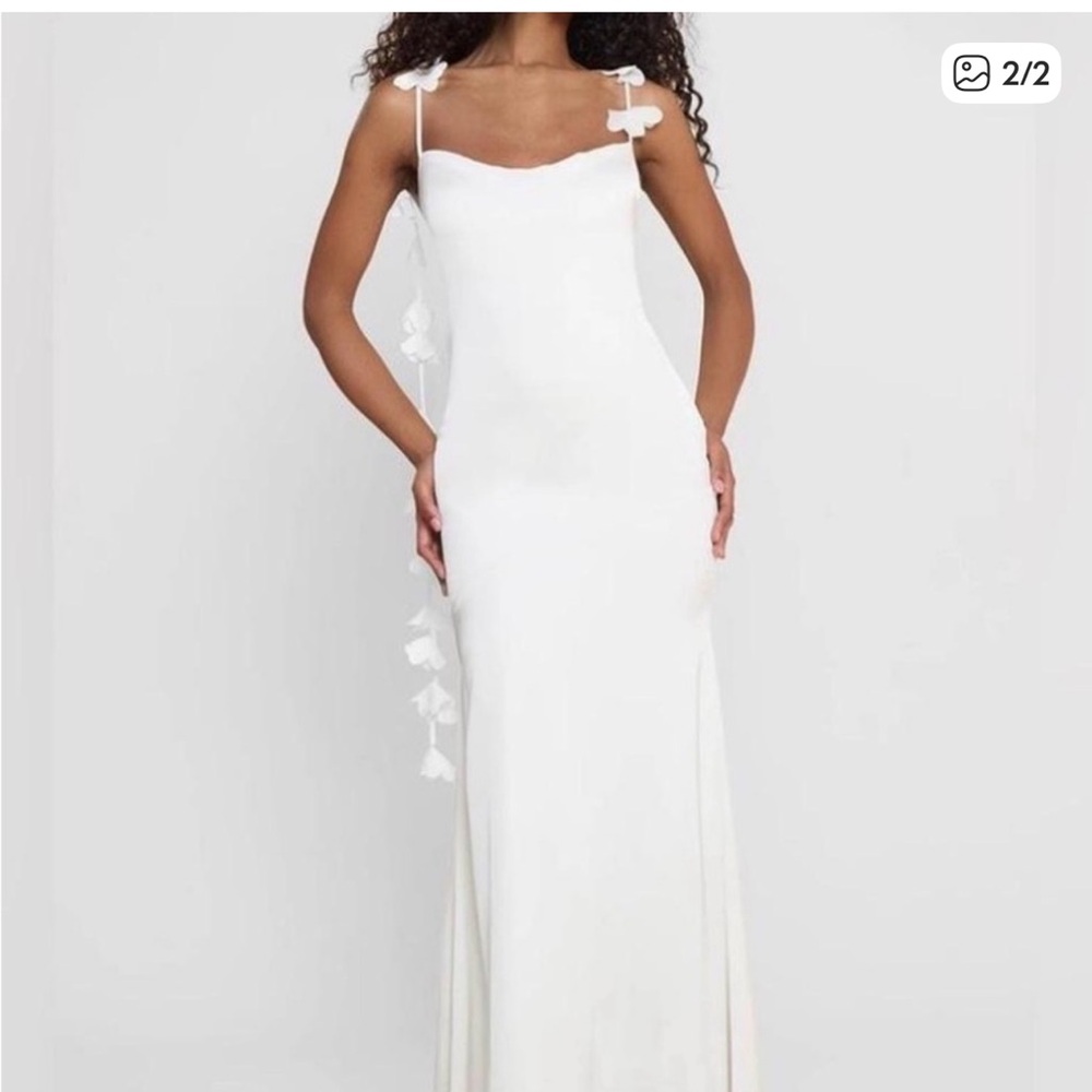White Maxi Dress with Floral Accents